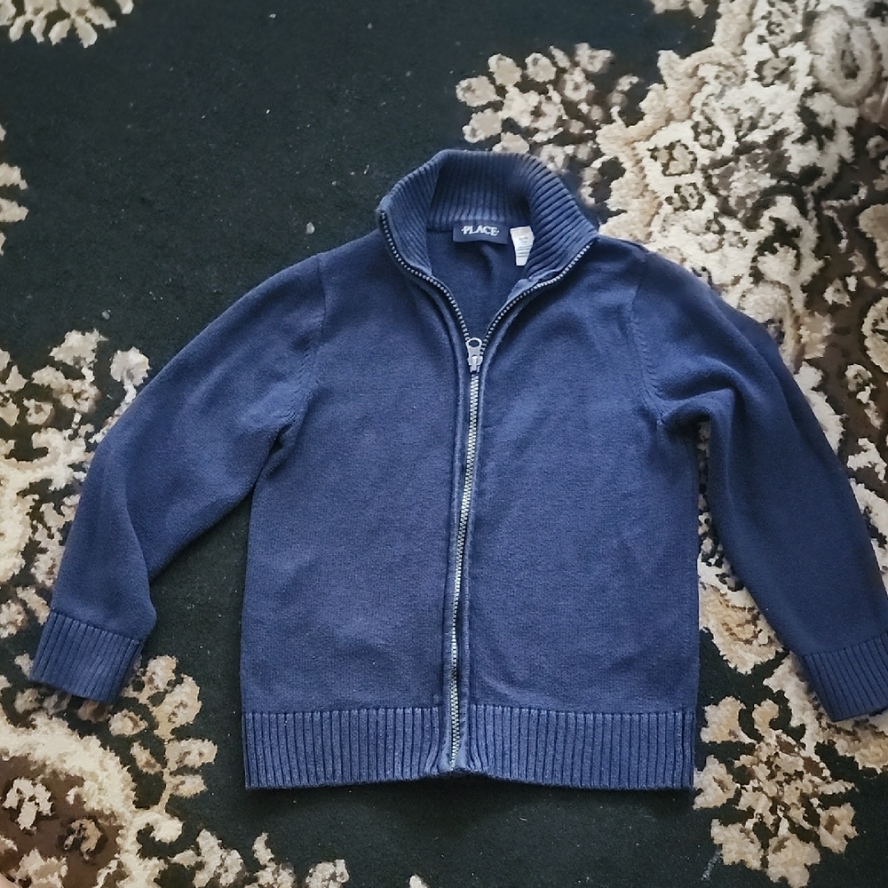 🏫📚Place Kids Navy Full Zip-Up Uniform Sweater;Small 5/6